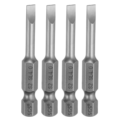 Image of sourcing map 4pcs SL4 Slotted Screwdriver Bits 4mm Slotted Tip 1/4" Hex Shank 50mm (2") Long Magnetic Flat Head S2 Steel Screw Driver Drill Bits Industrial Power Screwdriver Bit
