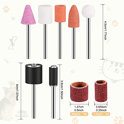 Kajaia-96-Pieces-Pet-Nail-Grinder-Replacement-Kit-with-Grit-Sanding-Bands-Pet-Nail-Smoother-Dog-Claw-Care-Multiple-Models-Grinding-Drums-for-Dog-Claw-Trimmer-Tools-Grooming-Supplies Kajaia 96 Pieces Pet Nail Grinder Replacement Kit with Grit Sanding Bands Pet Nail Smoother Dog Claw Care Multiple Models Grinding Drums for Dog Claw Trimmer Tools Grooming Supplies