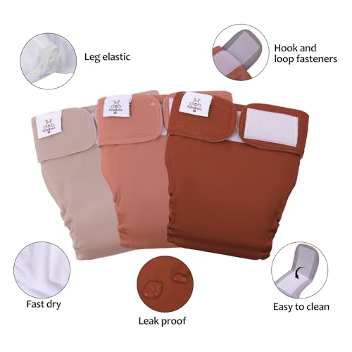 Image of CuteBone Washable Dog Diapers Female No Tail Hole 3 Pack Reusable Doggie Period Training Pants for Docked-Tail Frenchie French Bulldog Boston Terrier Without Tail WWD22L