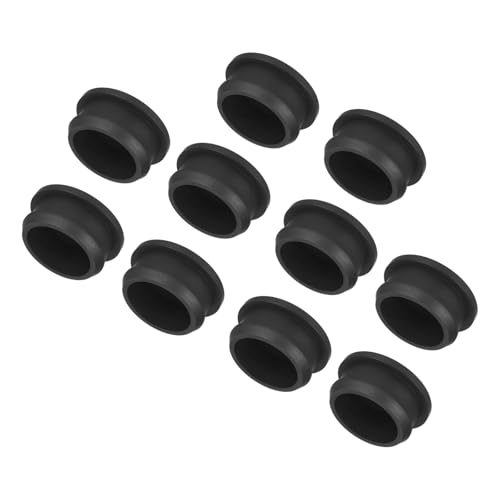 Image of MECCANIXITY Silicone Snap in Locking Hole Plugs,Rubber Panel Seal Cover Flush Type Panel Round for Kitchen Rubber Bulkheads Waterproof Sealing Plugs 29mm /1.14 Inch Diameter Black,Pack of 10