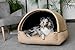 Bjird Hundebett & Hundehütte in einem - Hundehaus mit Dach für kleine und mittelgroße Hunde - Hundehöhle - Hundebox - Hundesofa - Bezug abnehmbar & waschbar - stabiles Hundekorb - 82x58 cm