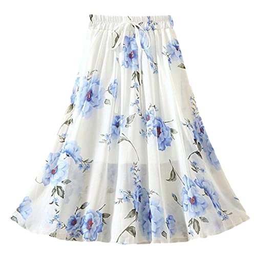 Jupe mi-longue élastique et fluide pour femme en mousseline confortable Dninmim 40