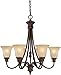 Capital Lighting 3566BB-252 Chandelier with Mist Scavo Glass Shades, Burnished Bronze Finish