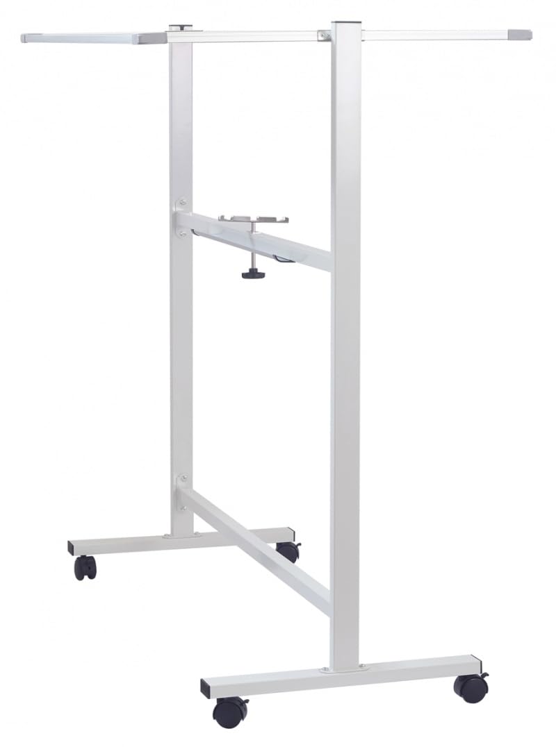 Office Products Pizarra blanca magnética, 110 x 75 cm, lacada, color blanco, con bandeja para lápices y listones de aluminio, escuela, hogar, oficina, pizarra para planificación, doble cara, 1 unidad