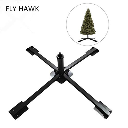 FLY HAWK Christmas Tree Stand, 1.25â€ Foldable Artificial Christmas Tree Metal Ornament Holder Universal Model Adjustable ï¼ŒUmbrella Stand Artificial Christmas Tree for Pine SprucePoplar (Black)
