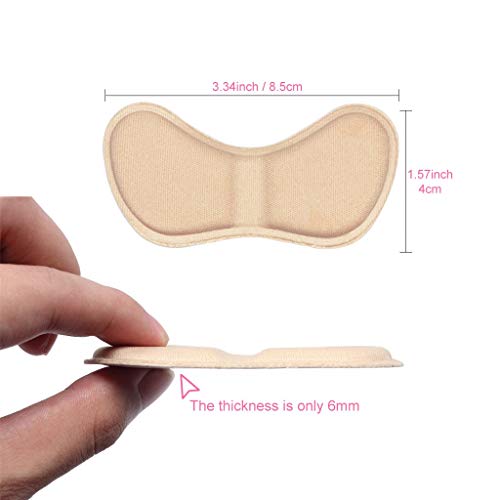 Image of 2 Pairs Extra Soft Heel Pads Heel Grips Liner Cushions Inserts For Loose Shoes Self-Adhesive Heel Cushion For Unisex Shoes Prevent Blisters,Pain Heels Liners ( Heel Liner,2 Pair ),Black,Beige