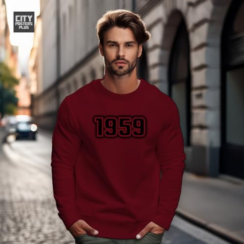 Sweatshirt 1959 vintage bordeaux pull mode rétro confortable - 2