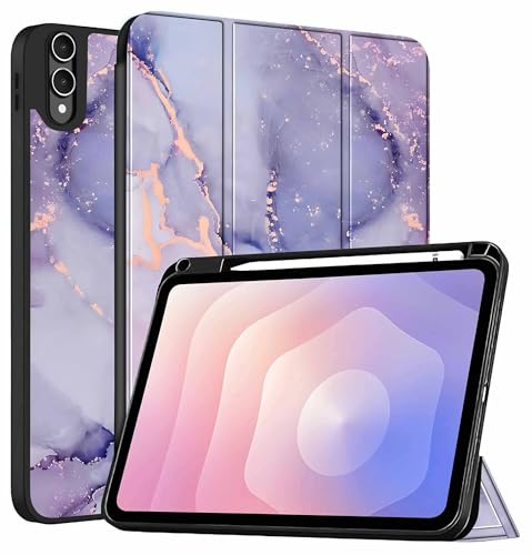 Image of ProElite Cover for Samsung Galaxy Tab S11 Ultra 14.6 inch case Cover, Soft Flexible Flip Case Cover for Samsung Galaxy Tab S11 Ultra 14.6 inch with Pen Holder [Recoil Series] - Marble Purple