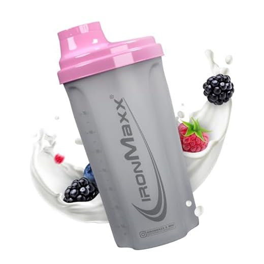 IronMaxx Protein Shaker- blanco helado/rosa 700ml | Mezclador de proteínas con tapa de rosca, tamiz & escala de medición | a prueba de fugas, apto para lavavajillas y sin plastificantes BPA ni DEHP