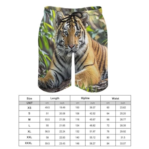 Mens Shorts Big Tiger Men Swim Trunks Quick-Dry Beach Shorts with Drawstring Pocket Bathing Suit2