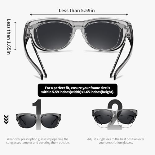 Image of GEGURI Polarized Sunglasses Fit Over Glasses for Men Women, Oversized Square Sun Glasses UV400 Protection Shades