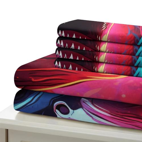 Housse couette requin microfibre douce 140x200 fermeture éclair - 6