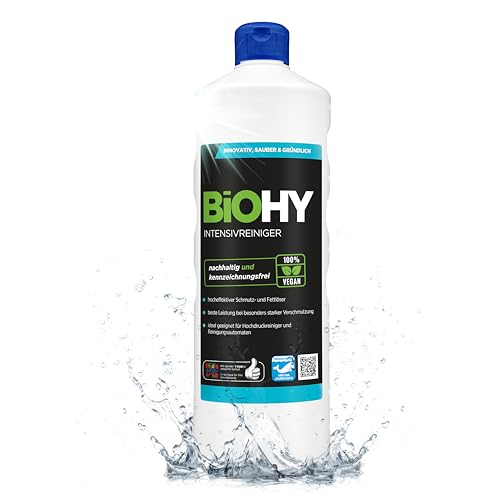BiOHY Intensivreiniger Universal (1l Flasche) | Hocheffektiver Industriereiniger | ideal für Hochdruckreiniger | Fugenreiniger |Bio Konzentrat für Fliesen & Holzböden | EXTRA STARK & nachhaltig