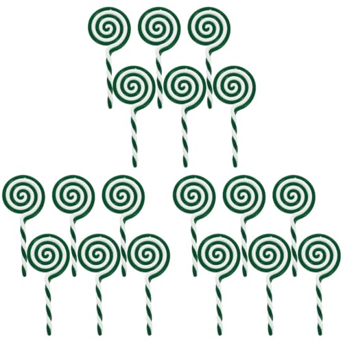 LOGOFUN 18 pcs Artificial Lollipop Fake Food Lollipop Props Simulation Lollipop Models for Stage Performance Studio Photography Props - Green