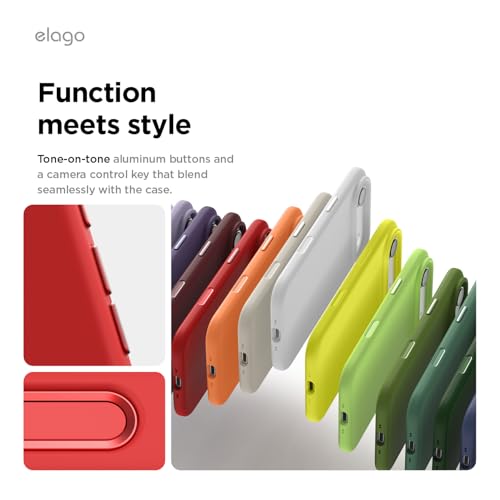 Image of elago for iPhone Air Case, Premium Magnetic Silicone Case, Compatible with MagSafe, Liquid Silicone Material, Protective Cover, Shockproof, Slim Phone, 6.5 inch (Red)