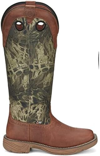 Justin Men's Rush Strike Camo Shaft Leather Pull On Snake Boot Square Toe Camouflage 9 D(M) US | Image 1