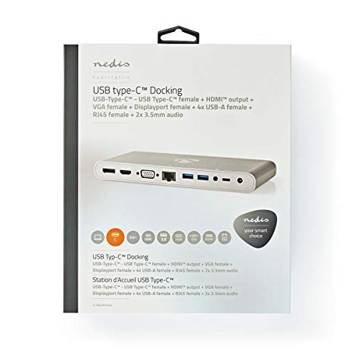 Nedis Usb Docking Station | Usb 3.2 Gen 1 | USB-C Male | Displayport Female / Hdmi Output / RJ45 Female / Vga Female / 2X 3.5 Mm Female / 2X USB-C / - 7