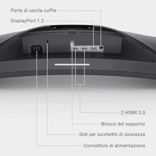 S3222DGM 31.5" QHD (2560x1440) 1800R Monitor Gaming Curvo, 165Hz, VA, 2 ms, AMD FreeSync Premium, 99% sRGB, DisplayPort, 2x HDMI, 3 Anni di Garanzia, Nero - Monitor - Immagine 6