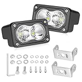 AKD Part LED Pods, 3 Inch CREE LED Driving Lights 40W Spot Flood Combo Off Road Small LED Fog Lights Ditch Lights Backup Light Pods 2 Packs for Truck Motorcycle UTV ATV SUV Dirt Bike Jeep, White