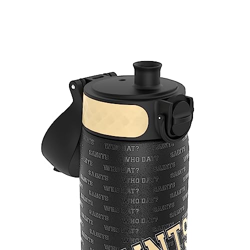 Ion8 NFL New Orleans Saints Lightweight Steel Water Bottle, 600 ml/20 oz, Non-Insulated, Leak Proof, Easy to Open - Image 3