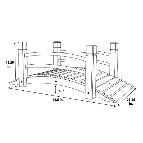 Shine Company 4980N 4 Ft. Cedar Wood Garden Bridge thumb #2