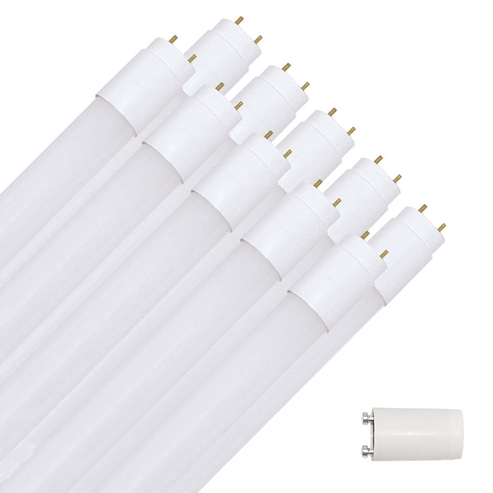 NCC-Licht 10 x LED Röhre 120cm 18W/830 G13 1850lm Warmweiß 3000K, Ersatz für 36W T8 Leuchtstoffröhre mit Starter für KVG