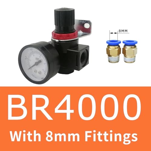 Régulateur de pression d'air BR3000 3/8 stable avec soupape de surpression