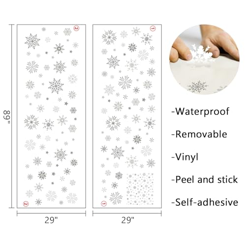 Vinilos Decorativos Copos de Nieve Gris Mfault 35x12 in miniatura 2