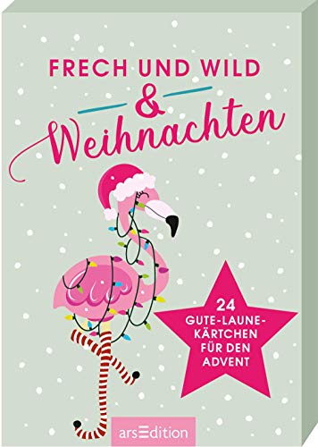 Frech & wild & Weihnachten: Adventskalender-Kartenbox mit 24 Gute-Laune-Kärtchen für den Advent | Vorfreude auf Weihnachten ein bisschen anders