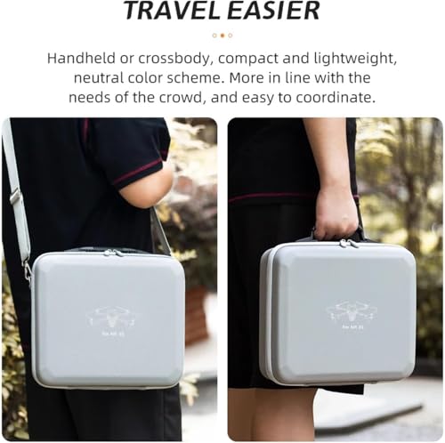 Image of M.G.R.J Carrying Case for DJI Air 3S / Air 3 Drone, Travel Portable Shoulder Bag for DJI Air 3S Fly More Combo Drone /DJI Air 3 Drone (RC-N3 / RC-N2 Remote Controller) (Hard|PU Leather|Grey)