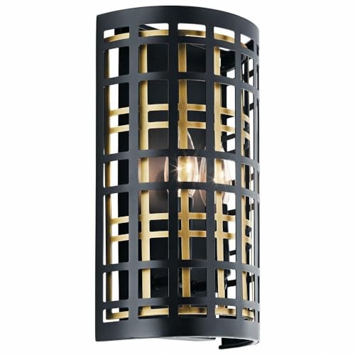 Bailey Street Home Steel 2 Light Half Moon Wall Sconce in Industrial Style with Black Finish-12 inches H X 7.5 inches W Soft Contemporary Wall Sconce 147-Bel-2748743
