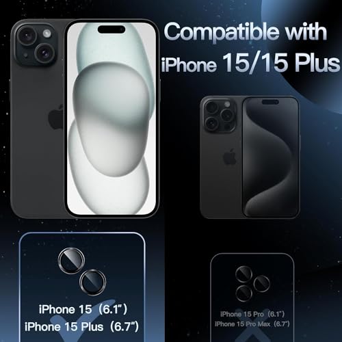 CELLUTION Camera Glass Lens Protector Ring For iPhone 15/15 Plus Case Friendly with Edge to Edge Coverage and Easy Installation, Pack of 1 (Black) 7 41lmiL9KH L