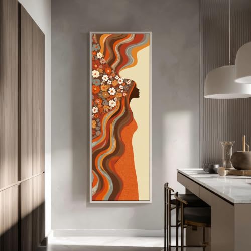 Affiche rétro orange style années 70 toile verticale 35x105 cm - 4
