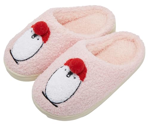 Tellrain Kids Winter Plush Cartoon Penguin Slippers Boys Girls Fuzzy Non Slip Indoor Floor Slippers