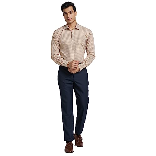 Image of Park Avenue Men Cotton Checkered Slim Fit Shirt