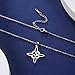 kkjoy Witches Knot Necklace Stainless Steel Magic Knot Pagan Wiccan Symbol Pendant 4-Pointed Celtic Knot Witchcraft Necklace for Women