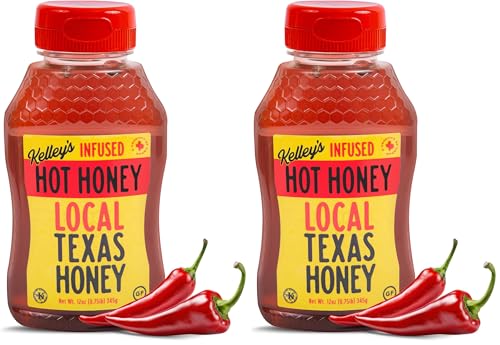 Kelley's Hot Honey – 100% Unfiltered Raw Honey, 12 oz Squeeze Bottle – Infused Chili Pepper Honey – Rich Flavor for BBQ, Fried Chicken, Pizza, Charcuterie Board, Cornbread (Pack of 2) image 3