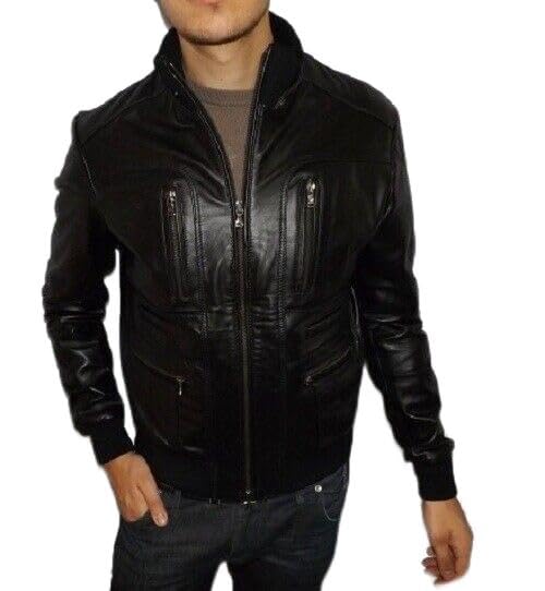 Altieri GIACCA DA UOMO ARTIGIANALE, MOD GIUBBOTTO IN PELLE - ZAR-NERO