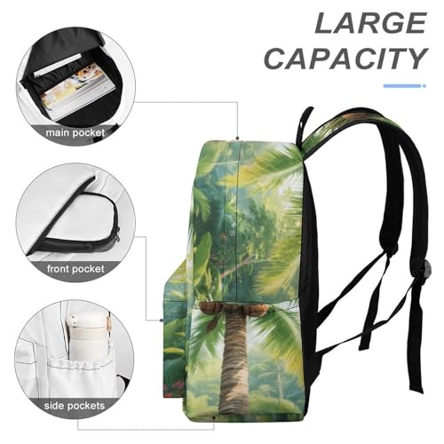 Coconut Tree Printed Backpack Water-Resistant Pack Stylish Bag Lightweight Travel Backpack4