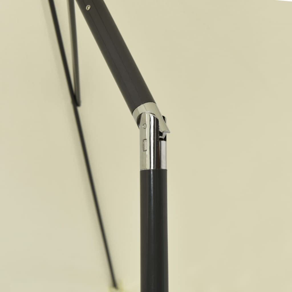 Parasol plażowy, piaskowo-żółty x cm, odporny na promieniowanie UV poliester, ochrona przed słońcem na taras, do ogrodu, na zewnątrz, z mechanizmem przechylania, odporny na warunki