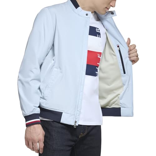 Image of Tommy Hilfiger Men's Lightweight Varsity Rib Knit Bomber Jacket