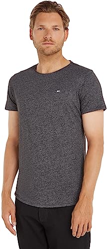 Tommy Jeans Herren T-Shirt Kurzarm TJM Slim Slim Fit, Schwarz (Black), L