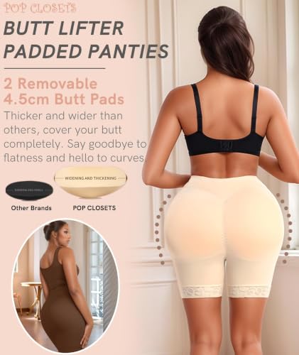 Image of POP CLOSETS Padded Underwear for Women with Thicker Butt Pads Lace Shorts