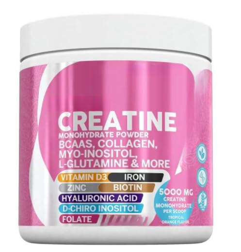 1 pièces -Sans OGM - Créatine pour femme -Convient aux hommes et aux femmes | |La poudre d'inositol, le collagène, la biotine et l'acide hyaluronique emprisonnent en profondeur l'humidité et hydratent