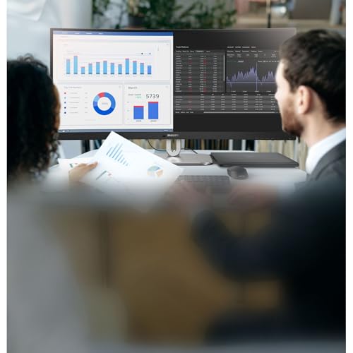 Philips 34B2U5600C - Moniteur incurvé WQHD 34 Pouces, réglable en Hauteur (3440x1440, 120Hz, HDMI, DisplayPort, USB-C (100W PD), RJ45, Hub USB) Gris foncé