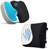QUTOOL Lumbar Support Pillow&Gel Seat Cushion