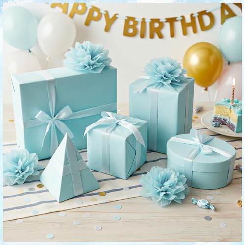 Image of woric 160 Sheets Light Blue Tissue Paper for Gift Bags 20 X 14 Inches Dusty Blue Tissue Paper Bulk for DIY Crafts Gift Packaging Baby Shower Boy Weddings Birthday Party Decorations