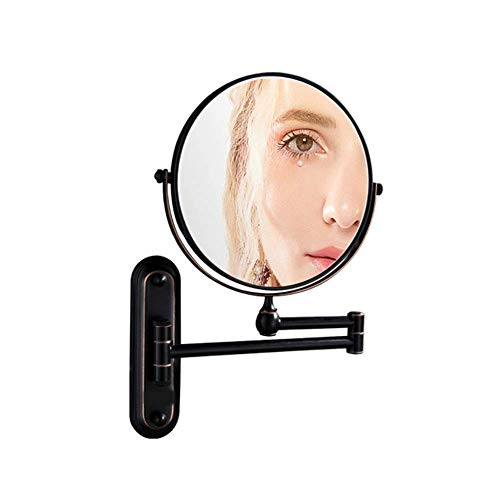 Miroir grossissant double face JCAKES à bras extensible 360° noir