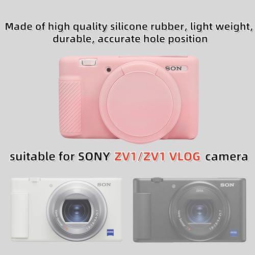 Funda para cámara Sony ZV-1 en silicona suave rosa humo miniatura 2