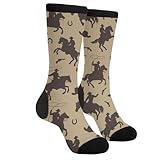 Jiekenmo Cowboy Boots Western Hat Cowboys Horse Bebop Casual Unisex Novelty Fun Crew Socks Fashion Comfortable Men And Women Crazy Dress Socks